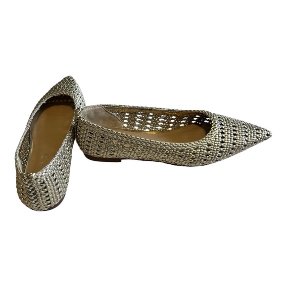 Silent D Selma Woven Leather Pointed Flats | Hawthorn Mall Anthropology Silent D Selma Woven Pointed-Toe Flats – Champagne US 6.5-7